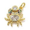 Marine Theme Rack Plating Brass Micro Pave Cubic Zirconia Pendants KK-I718-28G-01-1