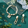 Real 18K Gold Plated 12Pcs 3 Styles Brass Spring Gate Rings KK-PH0005-54-5