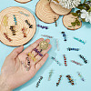 32Pcs 16 Styles Natural Chip Gemstone Beaded Connector Charms PALLOY-GO00060-3