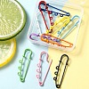 10Pcs 10 Colors Spray Painted Iron Brooch Findings IFIN-YW0001-55B-5