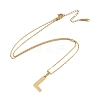 Ion Plating(IP) Initial Letter 304 Stainless Steel Pendant Necklaces NJEW-M199-01G-L-3