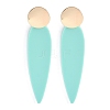 Brass Resin Teardrop Stud Earrings for Women EJEW-U030-01G-01-1