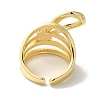 Bowknot Brass Micro Pave Clear Cubic Zirconia Wide Open Cuff Rings for Women RJEW-C098-29G-3