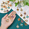 28Pcs 7 Styles Tibetan Style Alloy Gemstone Chip European Dangle Charms PALLOY-FH00009-3