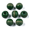 Painted Natural Wood Beads WOOD-S057-072J-1