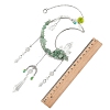 Moon Natural Green Aventurine & 304 Stainless Steel & Brass Suncatchers HJEW-TA00488-02-3