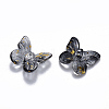 Transparent Spray Painted Glass Charms GLAA-T016-22E-2