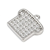 Brass Micro Pave Clear Cubic Zirconia Charms LS-KK-L238-18P-2