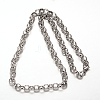304 Stainless Steel Rolo Chain Necklaces & Bracelets Jewelry Sets SJEW-I021-03B-2