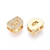 Brass Micro Pave Clear Cubic Zirconia Beads KK-T071-17G-D-2