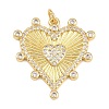Brass Micro Pave Clear Cubic Zirconia Pendants X-KK-L275-71L-G-1