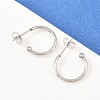C-Shaped 304 Stainless Steel Stud Earrings EJEW-Z154-01P-02-1