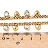 304 Stainless Steel Rhinestone Heart Tassel Twisted Chain Necklaces for Women NJEW-V010-01G-06-2