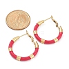 PVD Vacuum Plating 201 Stainless Steel Enamel Hoop Earrings for Women EJEW-B016-33G-5