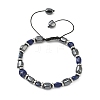 Natural  Lapis Lazuli
 & Non-magnetic Synthetic Hematite Beaded Braided Bead Bracelets for Men Women BJEW-Z148-08P-05-2