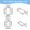 Unicraftale 2Pcs 2 Styles 304 Stainless Steel Spring Gate Rings STAS-UN0048-35-3
