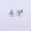 Brass Pave Sky Blue Cubic Zirconia Cartilage Earrings FS-WGEDAE7-07-1