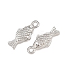 304 Stainless Steel with Crystal Rhinestone Charms RB-CBABFDA-11A-P-2