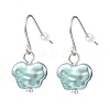 Plastic Pearl Butterfly Dangle Earrings EJEW-JE05028-02-1