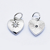 Brass Micro Pave Clear Cubic Zirconia Charms ZIRC-J040-09P-NR-2