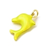 Brass Enamel Sea Animals Pendants KK-I378-14G-B-3