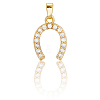 10Pcs Brass Micro Pave Cubic Zirconia Pendants KK-BBC0019-39-6
