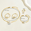 201 Stainless Steel Snake Bone Chain Bracelets & Earrings & Necklaces & Rings Sets RR0582-2