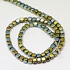 Electroplate Non-magnetic Synthetic Hematite Beads Strands G-J172-3x3mm-06-2