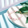 Glass Seed & Natural Agate Beaded Bracelet with Brass Magnetic Clasp BJEW-JB07803-02-2