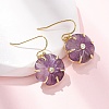 Flower Natural Mixed Stone Dangle Earrings EJEW-G456-01G-4