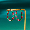 Christmas Alloy Enamel Twist Hoop Earrings FS-WG4C0CB-06-1