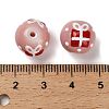 Christmas Theme Baking Paint Glass Beads LAMP-I028-08D-3