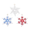 3Pcs 3 Colors Glass Seed Beaded Snowflake Pendants PALLOY-MZ00890-1
