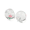 Transparent Printed Acrylic Beads OACR-H124-08-2