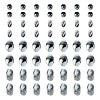 80pcs 4 styles Opaque Two Tone Imitation Jade Acrylic Beads OACR-TA0002-73-1