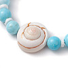 Summer Beach Natural Shiva Eye Shell Bead Bracelets BJEW-JB10313-03-4