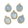 Dyed Natural White Jade Faceted Oval Pendants G-I375-02G-07-1