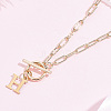 304 Stainless Steel Letter Pendant Necklaces NJEW-LP0001-52H-G-3