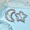 2Pcs Moon & Star Alloy with Natural Amethyst Hollow Hair Barrettes PHAR-JH00105-02-2