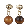 5 Pairs 5 Styles Natural & Synthetic Mixed Gemstone Round Ball Dangle Stud Earrings EJEW-JE05537-S-2