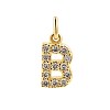 Brass Cubic Zirconia Pendants with Jump Rings FIND-PW0024-09B-1