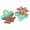 Transparent Resin & Walnut Wood Pendants LS-RESI-S389-051A-B02-2