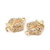 Rack Plating Brass Micro Pave Clear Cubic Zirconia Connector Charms KK-E081-05G-3