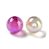 UV Plated Transparent Acrylic Beads OACR-Z013-10-3