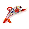 Handmade Silver Foil Lampwork Big Pendants LAMP-T023-13-3