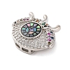 Brass Micro Pave Cubic Zirconia Slide Charms LS-KK-A232-01C-2