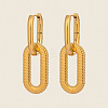 304 Stainless Steel Hollow Oval Hoop Earrings LU1648-1