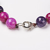 Natural Dyed Agate Beads Necklaces NJEW-F139-12mm-01-3