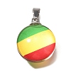 Flat Round 201 Stainless Steel Acrylic Pendants STAS-U036-01P-03-1
