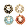 4Pcs 4 Colors 304 Stainless Steel & Brass & Natural Gemstone & TOHO Glass Seed Beaded Pendants PALLOY-MZ01379-1